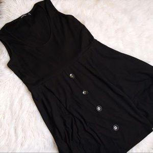Boohoo black button tank dress
